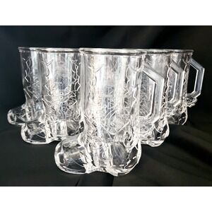 Crown Royal Cowboy Boot Mugs western cocktail bar Clear Plastic Set Of 6
